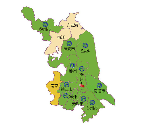 安心堂藥房江蘇省分布圖泰州地區